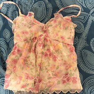 Floral Pink Babydoll Top